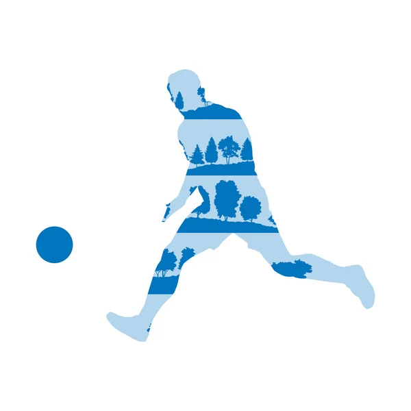Football footballeur en action vecteur arrière-plan illustration — Image vectorielle