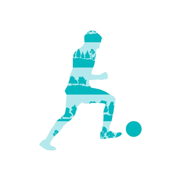 Fotboll fotbollsspelare i åtgärd vektor bakgrund illustration — Stock vektor