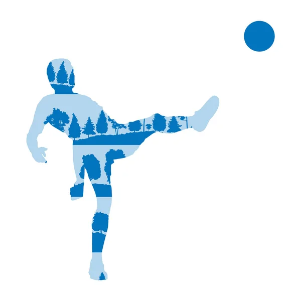 Fútbol jugador de fútbol en acción vector fondo ilustración — Vector de stock