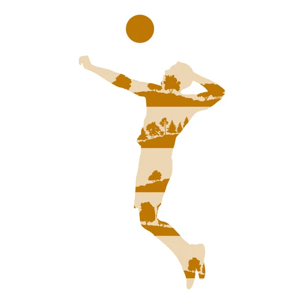 Voleibol jugador hombre en acción vector fondo concepto hecho o — Vector de stock
