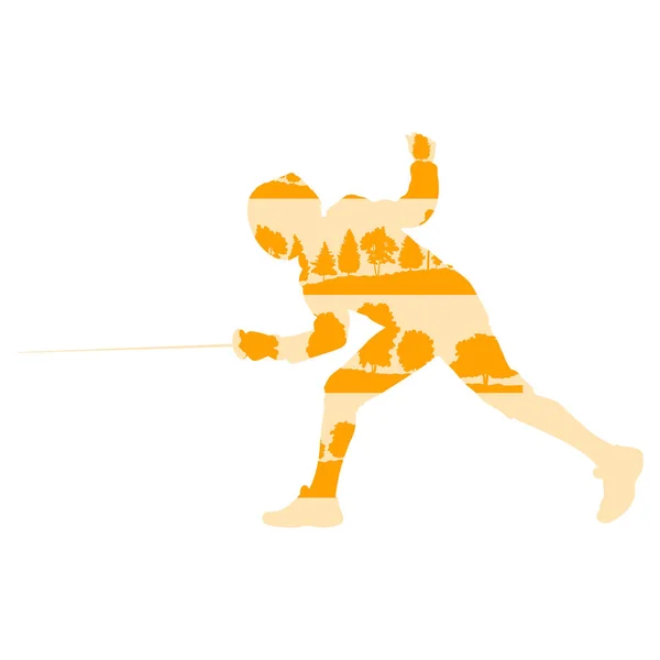Kerítés játékos ember vektor háttér poszter illusztráció fogalma — Stock Vector