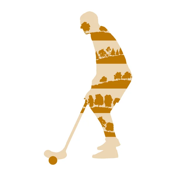 Floorball jugador hombre vector fondo ilustración concepto hecho — Archivo Imágenes Vectoriales