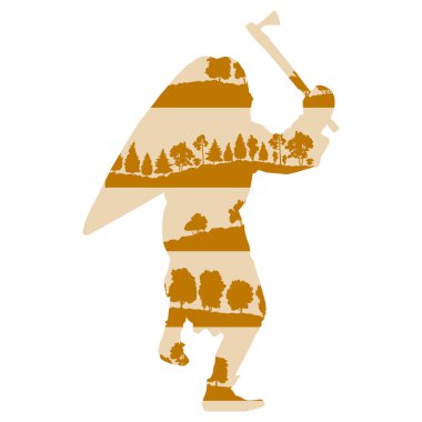 Ortaçağ Şövalyesi veya eski savaşçı vektör arka plan kavramı deli