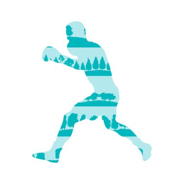 Adam vektör arka plan kavramı Orman ağaçları fragme yapılan boks