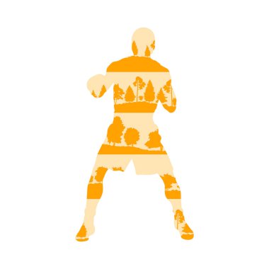 Adam vektör arka plan kavramı Orman ağaçları fragme yapılan boks