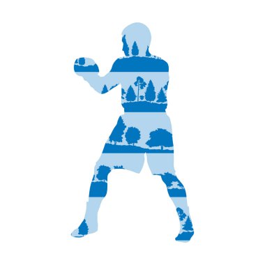 Adam vektör arka plan kavramı Orman ağaçları fragme yapılan boks