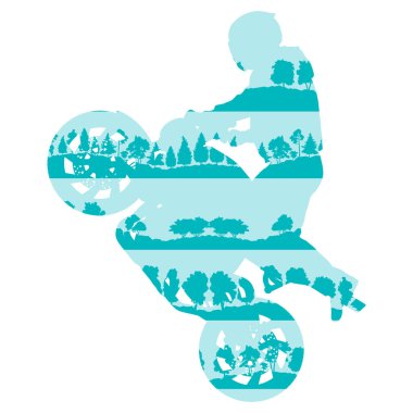 Aşırı dublör sürücü motosiklet performansı vektör arka plan co