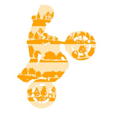 Aşırı dublör sürücü motosiklet performansı vektör arka plan co