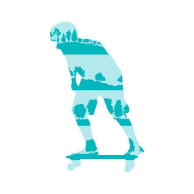 Kaykaycı çocuk kask vektör arka plan kavramı ile yapılan