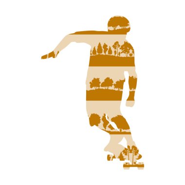 Kaykaycı çocuk kask vektör arka plan kavramı ile yapılan