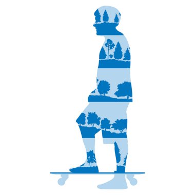 Kaykaycı çocuk kask vektör arka plan kavramı ile yapılan