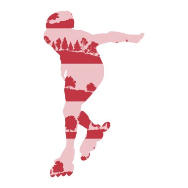 Satır içi buz pateni vektör arka plan kavramı orman yapılan fr ağaçlar