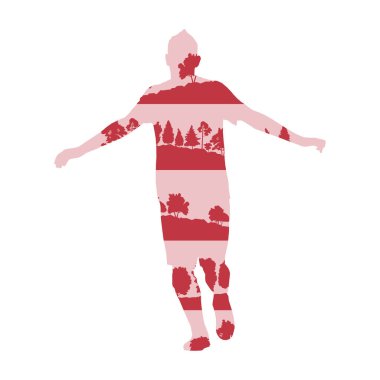 Dostum deli vücut germe ve vektör arka plan kavramı Isınma