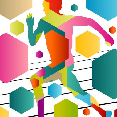 Aktif genç erkekler Atletizm Engelli bariyer silhoue çalışan spor