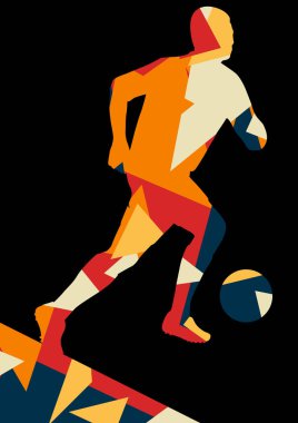 Futbol erkekler futbol oyuncular aktif spor siluetleri vektör abst