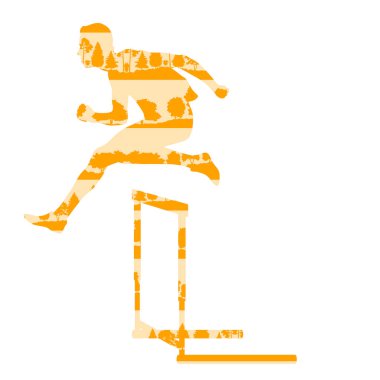 Orman ağaçları f atlet yarış vektör arka plan kavramı içinde yapılan