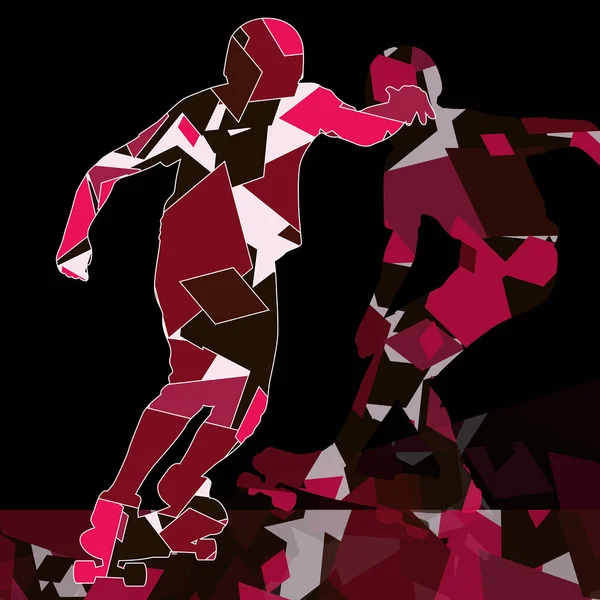 Αφηρημένη έννοια του skateboarder διάνυσμα φόντο κατασκευασμένα από πολύγωνο — Διανυσματικό Αρχείο