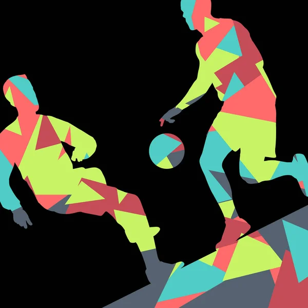 Piłka nożna mężczyzn piłka nożna graczy active sport sylwetka wektor abst — Wektor stockowy