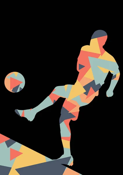 Voetbal mannen voetbal spelers actieve sport silhouetten vector abst — Stockvector