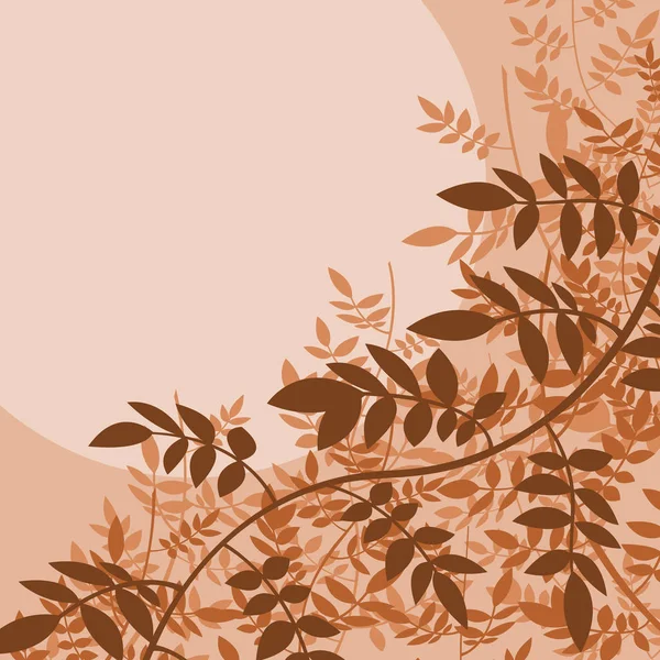 森林ジャングル紅葉夕日と背景を葉します。 — ストックベクタ