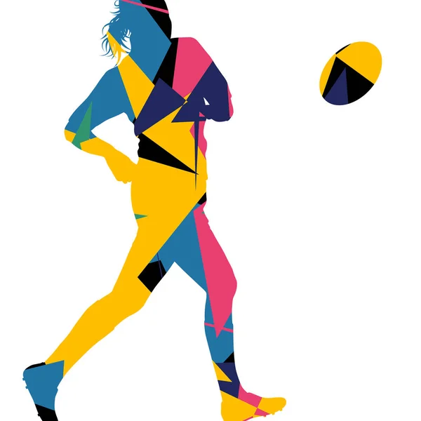 Les joueuses de rugby actives jeunes silhouettes sportives saines s'abstiennent — Image vectorielle