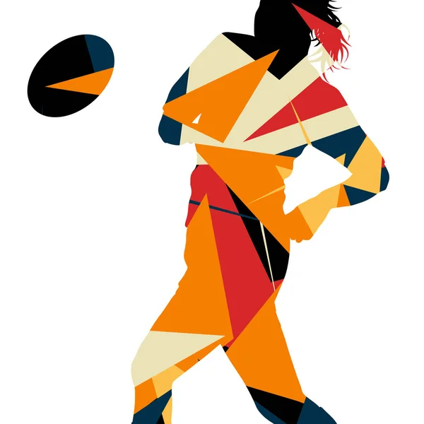 Les joueuses de rugby actives jeunes silhouettes sportives saines s'abstiennent — Image vectorielle
