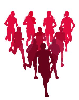 Maraton kişi grup vektör çizim çalışmıyor
