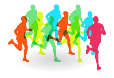 Maraton kişi grup vektör çizim çalışmıyor