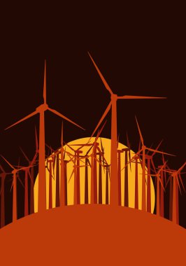 Rüzgar türbinleri yüksek gerilim yeşil enerji üretmek alternatif pow