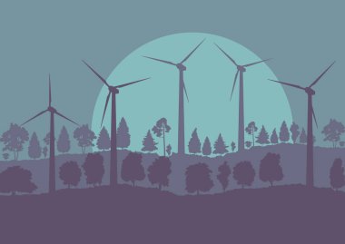 Rüzgar türbinleri yüksek gerilim yeşil enerji jeneratör alternatif po