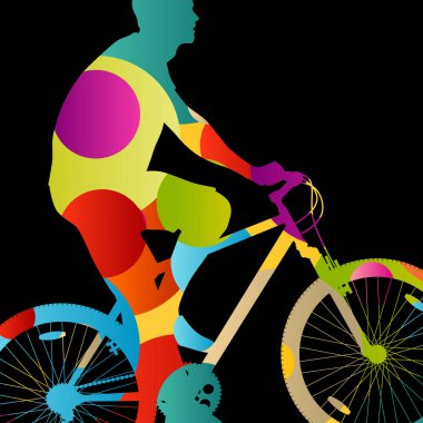 Bisikletçi etkin adam bisiklet bisikletçi soyut spor manzara CI