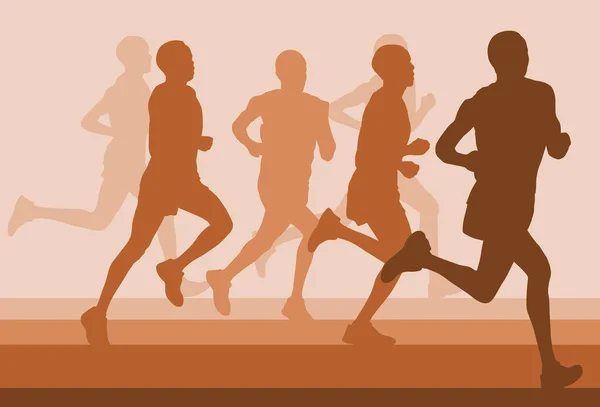 Correr maratón personas grupo vector ilustración — Archivo Imágenes Vectoriales