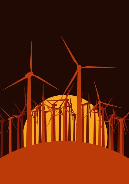 Turbines éoliennes haute tension énergie verte générer pow alternatif — Image vectorielle