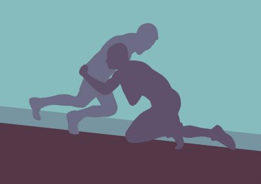 Güreş etkin erkekler eylem Yunan Roma spor siluet v mücadele