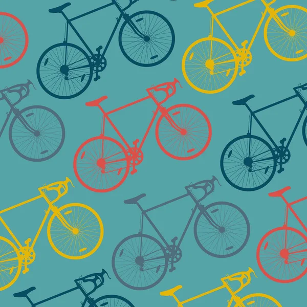 与复古的时髦自行车矢量背景纹理 — 图库矢量图片