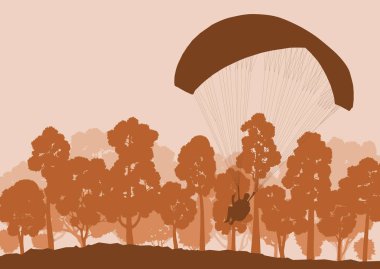 Yamaç paraşütü atlama manzara vektör arka plan afiş için