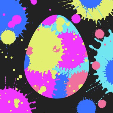 Paskalya yumurtası konsept illüstrasyon soyut Bahar renk boya spla