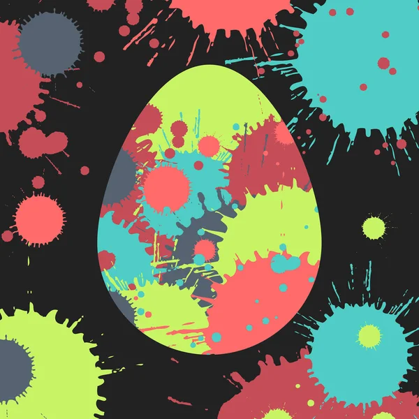 부활절 달걀 개념 그림 추상 봄 컬러 페인트 spla — 스톡 벡터
