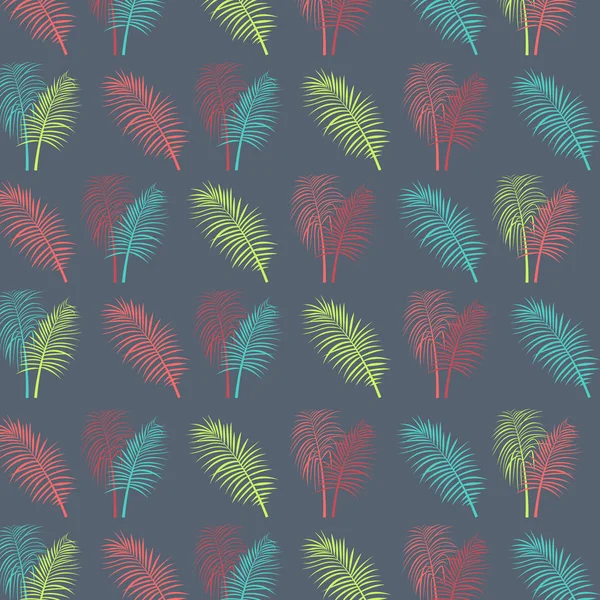 Tropical palm leaves vector fabric texture background — Stock Vector