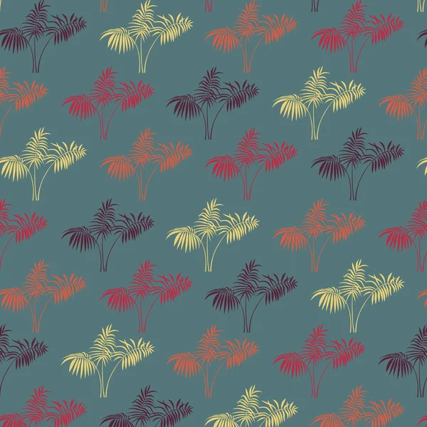 Tropical palm leaves vector fabric texture background — Stock Vector