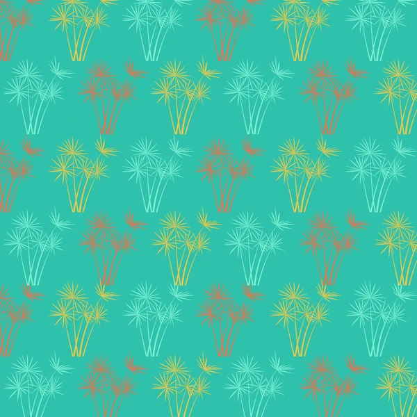 Tropical palm leaves vector fabric texture background — Stock Vector