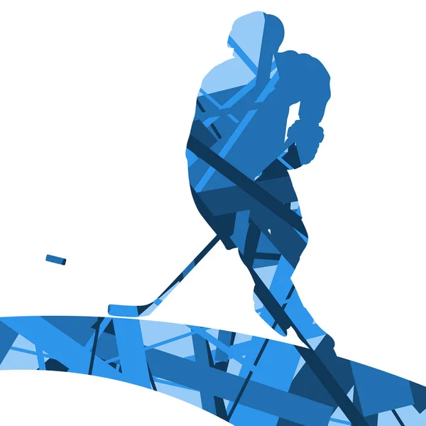 Силуэты хоккеистов мозаичные абстрактные фоновые иллюзии — стоковый вектор
