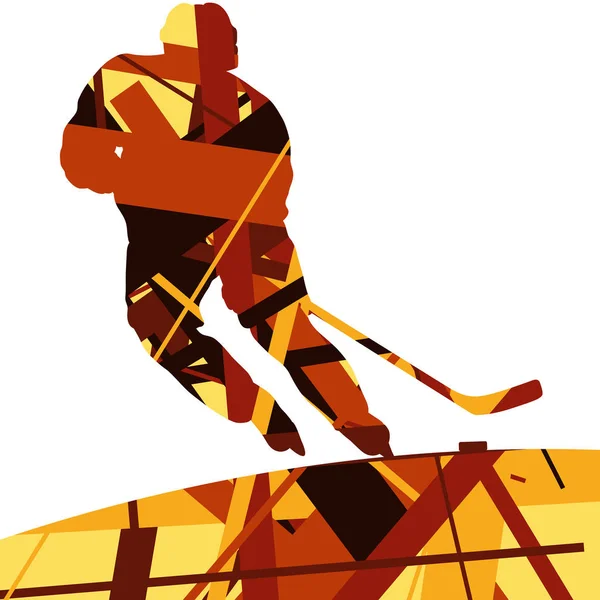 Hockey jugador deporte siluetas mosaico abstracto fondo illus — Vector de stock