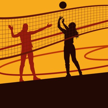 Voleybol kadın oyuncu soyut vektör arka plan