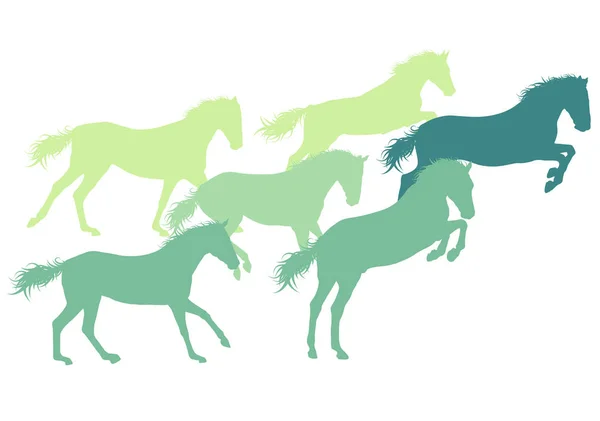 Koně abstraktní vektor pozadí, samostatný — Stockový vektor