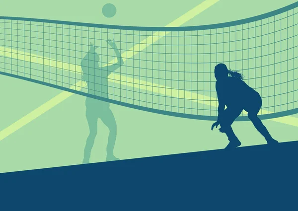 Joueuse de volleyball fond vectoriel abstrait — Image vectorielle