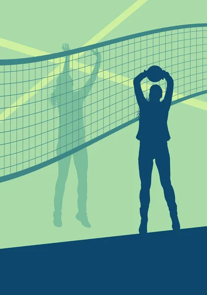 Voleibol mujer jugador abstracto vector de fondo — Archivo Imágenes Vectoriales