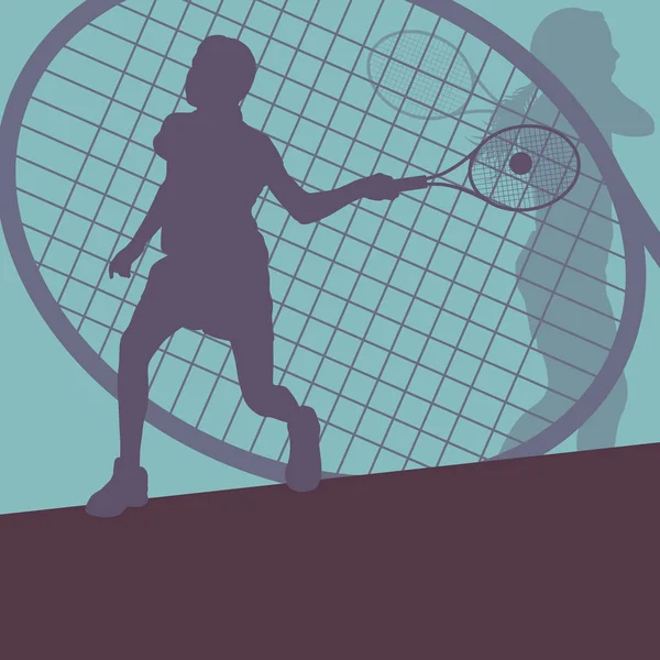 テニス プレーヤー女性ベクトル抽象 — ストックベクタ