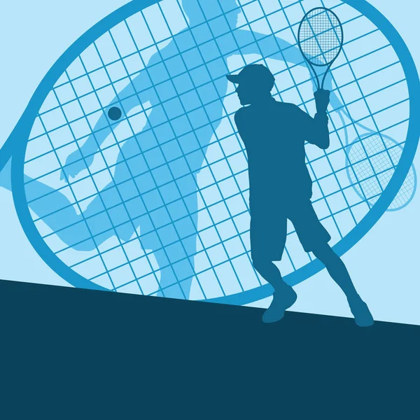 Tennis player male vector abstract — Stock Vector