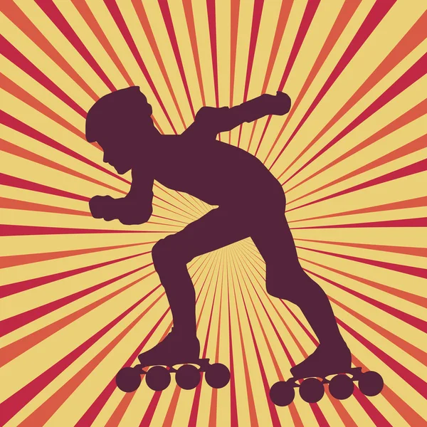 Inline skater vector abstract vector burst — Stockvector